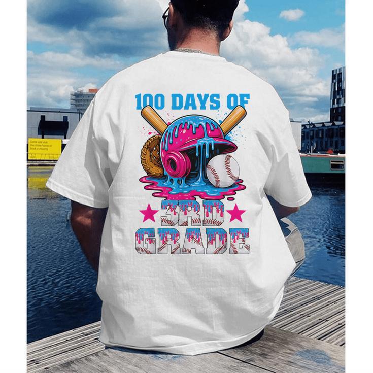100 Days Of 3rd Grade Baseball 100th Day Of School Boys Kids Men's Back Print T-Shirt 100 Days Of 3rd Grade Baseball 100th Day Of School Boys Kids Men's Back Print T-Shirt
