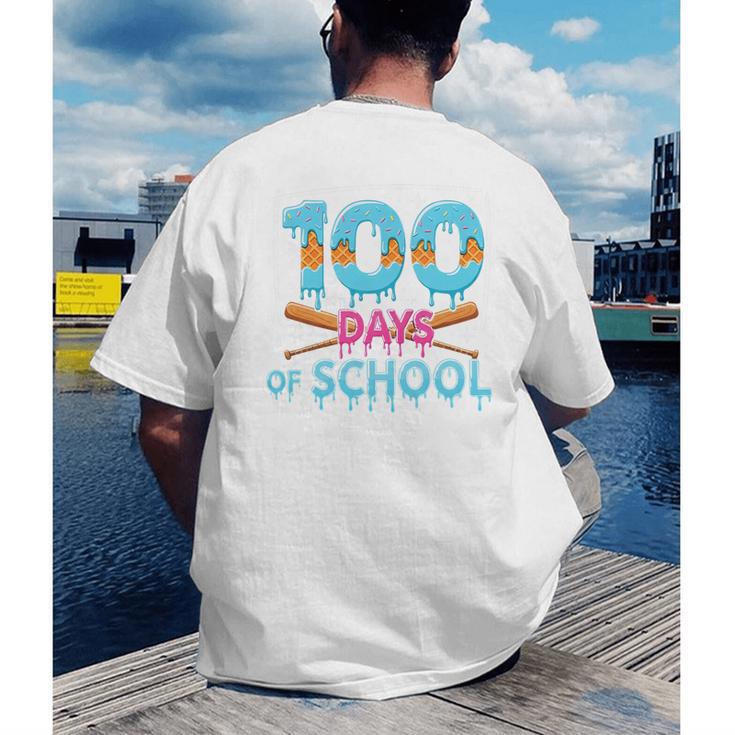 100 Days Of School Drip Ice Cream Baseball For Teacher Kids Premium Tri-Blend Men's Back Print T-Shirt 100 Days Of School Drip Ice Cream Baseball For Teacher Kids Premium Tri-Blend Men's Back Print T-Shirt