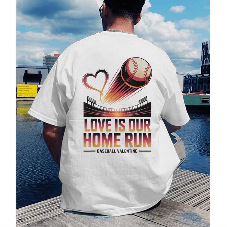 Baseball Valentine Forever On Deck For You Men's Back Print T-Shirt Baseball Valentine Forever On Deck For You Men's Back Print T-Shirt