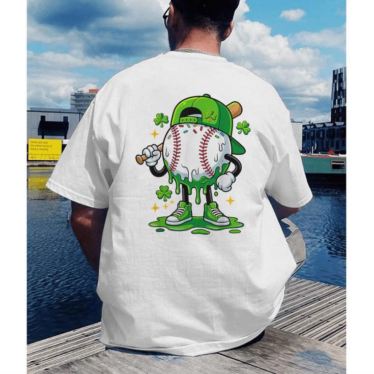 Boys St Patrick’s Day Baseball Drip Ice Cream Apparel Youth Men's Back Print T-Shirt