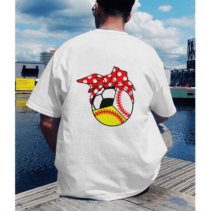 Busy Raising Ballers Baseball Softball Soccer Mom Premium Tri-Blend Men's Back Print T-Shirt Busy Raising Ballers Baseball Softball Soccer Mom Premium Tri-Blend Men's Back Print T-Shirt