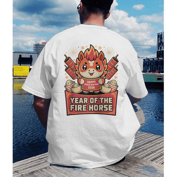 Chinese New Year 2026 Fire Horse Celebration Raglan Baseball Tee Men's Back Print T-Shirt Chinese New Year 2026 Fire Horse Celebration Raglan Baseball Tee Men's Back Print T-Shirt