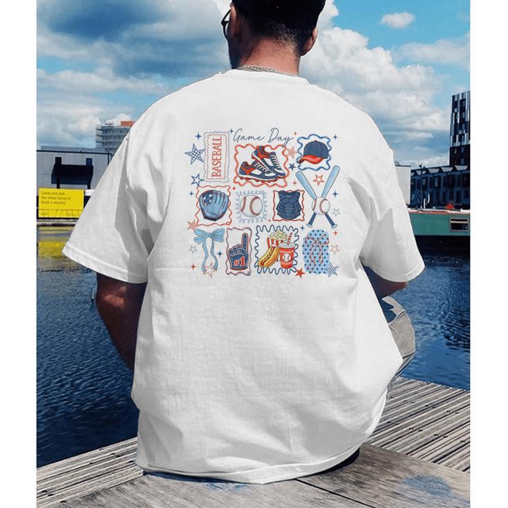 Game Day Baseball Lover Coquette Bow Girl Women Kid Mom Mama Men's Back Print T-Shirt Game Day Baseball Lover Coquette Bow Girl Women Kid Mom Mama Men's Back Print T-Shirt