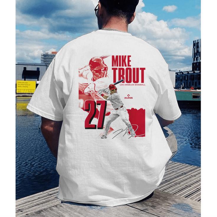 Mike Trout Los Angeles A MLB Baseball Players MLBMTR304N Men's Back Print T-Shirt