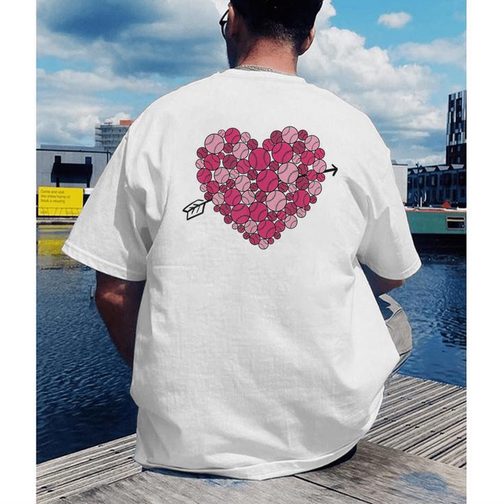 Valentine's Day Baseball Heart Softball Player Sports Lover Men's Back Print T-Shirt Valentine's Day Baseball Heart Softball Player Sports Lover Men's Back Print T-Shirt