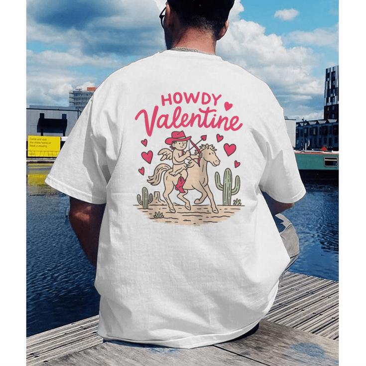 Valentine’s Day Western Life Cowboys Cupid Howdy Valentine Raglan Baseball Tee Men's Back Print T-Shirt