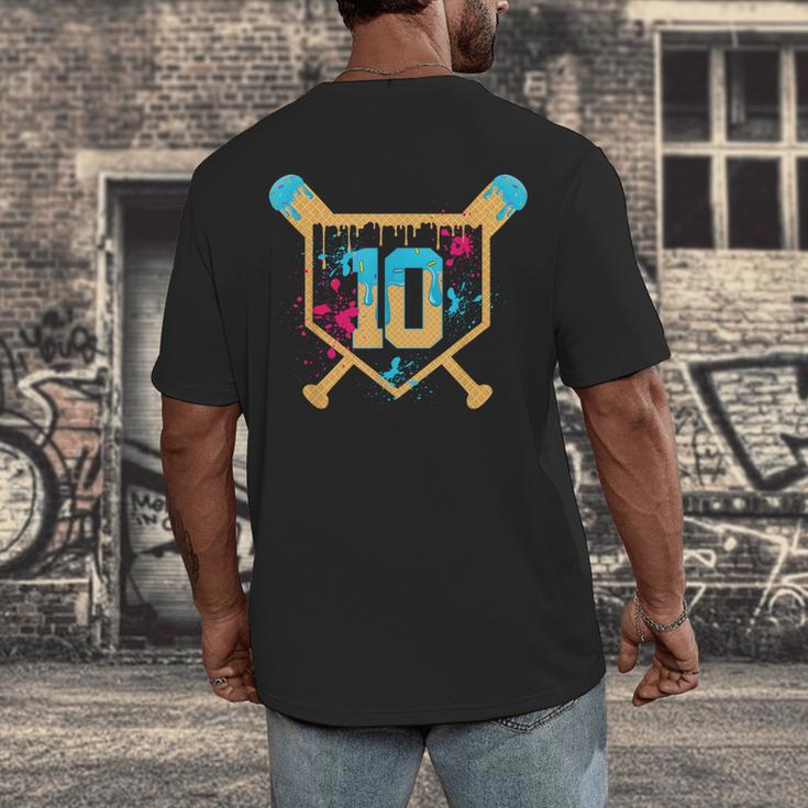10 Years Old 10th Birthday Baseball Ice Cream Dripping Boys Men's Back Print T-Shirt 10 Years Old 10th Birthday Baseball Ice Cream Dripping Boys Men's Back Print T-Shirt