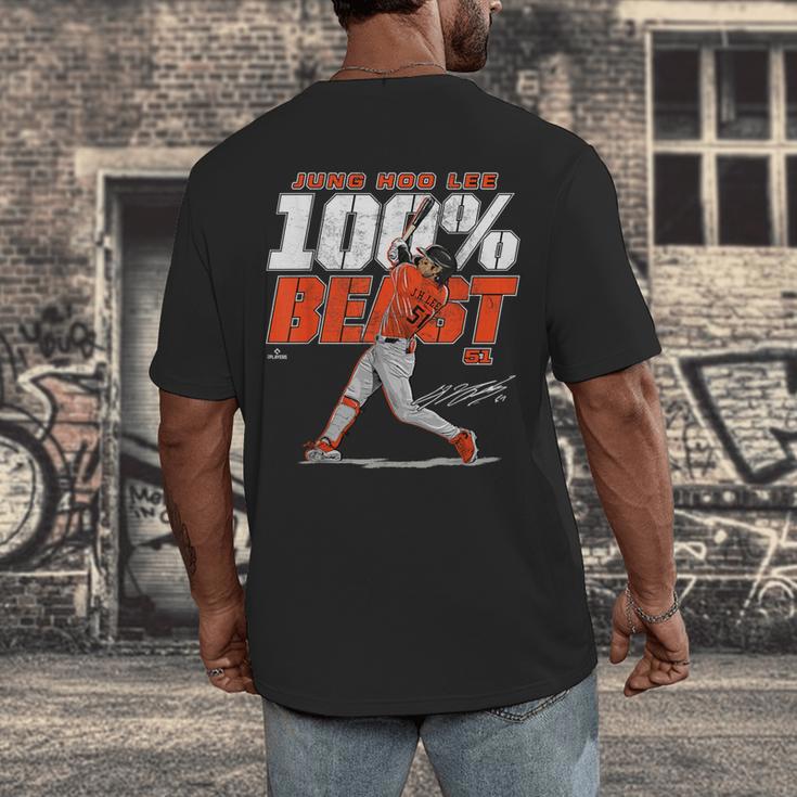 100 Beast Jung Hoo Lee San Francisco Baseball MLBPA Men's Back Print T-Shirt