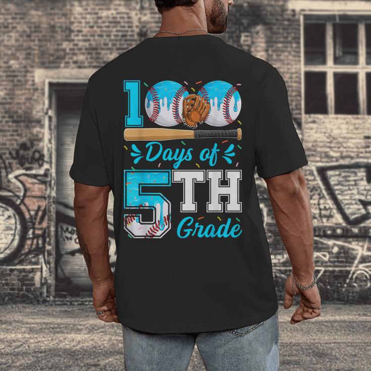 100 Days Of 5th Grade Baseball 100th Day Of School Boys Kids Men's Back Print T-Shirt 100 Days Of 5th Grade Baseball 100th Day Of School Boys Kids Men's Back Print T-Shirt