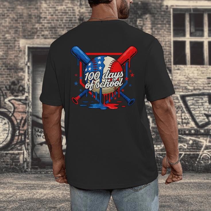 100 Days Of School 100th Day Youth Drip Baseball Boys Kid Men's Back Print T-Shirt 100 Days Of School 100th Day Youth Drip Baseball Boys Kid Men's Back Print T-Shirt