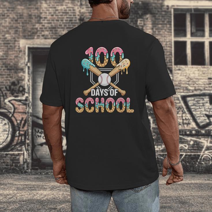 100 Days Of School Baseball 100th Day Of School Men's Back Print T-Shirt 100 Days Of School Baseball 100th Day Of School Men's Back Print T-Shirt