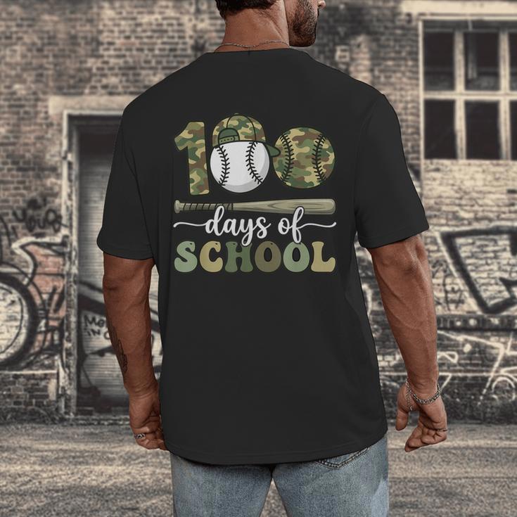 100 Days Of School Baseball Camo Art For Boys Kids Students Men's Back Print T-Shirt 100 Days Of School Baseball Camo Art For Boys Kids Students Men's Back Print T-Shirt