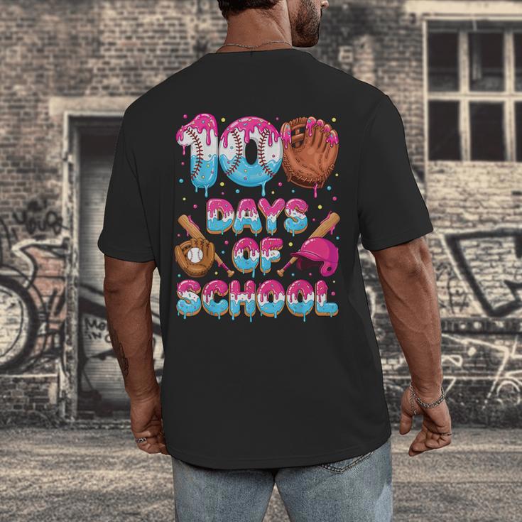 100 Days Of School Baseball Donut Dripping Teacher Boys Kids Men's Back Print T-Shirt 100 Days Of School Baseball Donut Dripping Teacher Boys Kids Men's Back Print T-Shirt