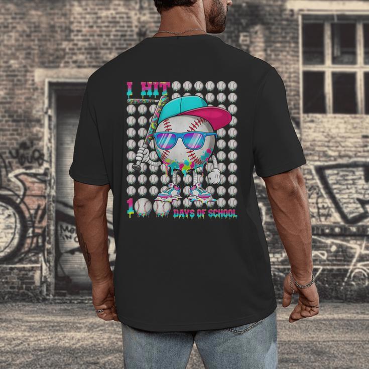 100 Days Of School Baseball Drip Ice Cream Boys Kids Men's Back Print T-Shirt