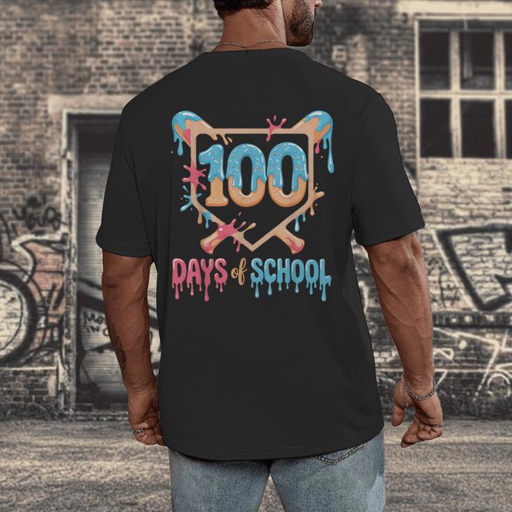 100 Days Of School Baseball Drip 100 Days Of School Men's Back Print T-Shirt 100 Days Of School Baseball Drip 100 Days Of School Men's Back Print T-Shirt