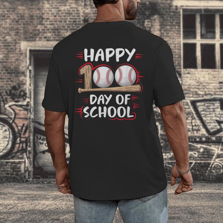 100 Days Of School Baseball Theme Kids Teens Boys 100th Day Men's Back Print T-Shirt 100 Days Of School Baseball Theme Kids Teens Boys 100th Day Men's Back Print T-Shirt