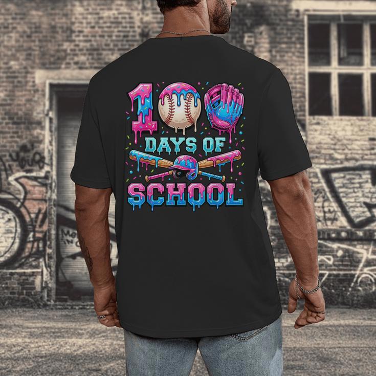 100 Days Of School Baseball Sports Drip Graphic Men's Back Print T-Shirt 100 Days Of School Baseball Sports Drip Graphic Men's Back Print T-Shirt