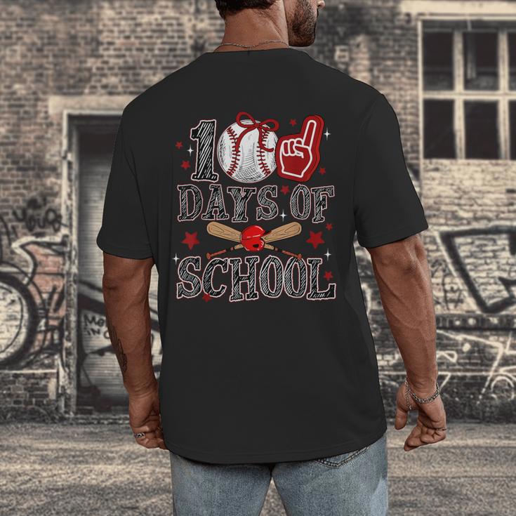 100 Days Of School Baseball Teacher 100 Days Smarter Student Men's Back Print T-Shirt 100 Days Of School Baseball Teacher 100 Days Smarter Student Men's Back Print T-Shirt