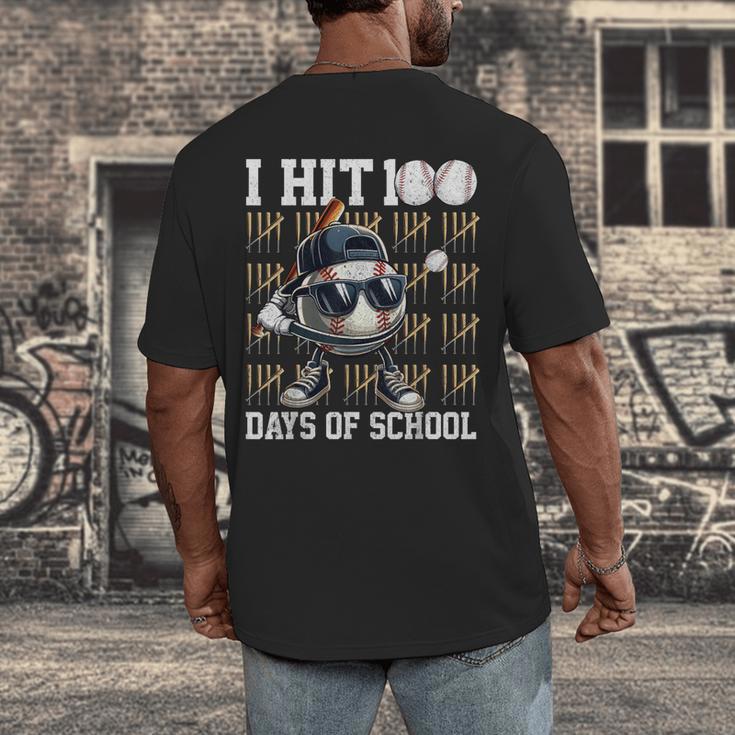 100 Days Of School Boys Kids 100th Day Balls Baseball Kids Men's Back Print T-Shirt 100 Days Of School Boys Kids 100th Day Balls Baseball Kids Men's Back Print T-Shirt