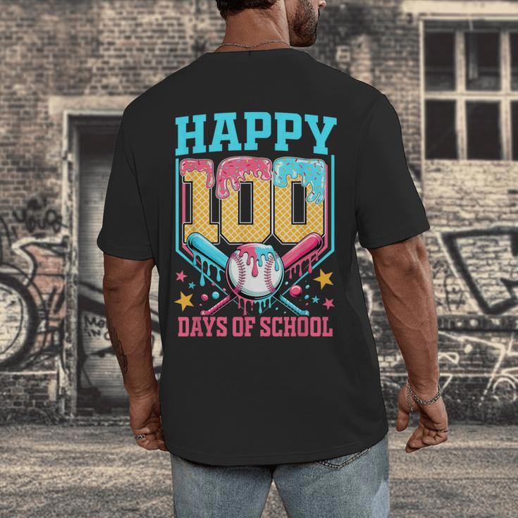 100 Days Of School Kids Baseball Drip 100th Day Of School Men's Back Print T-Shirt 100 Days Of School Kids Baseball Drip 100th Day Of School Men's Back Print T-Shirt