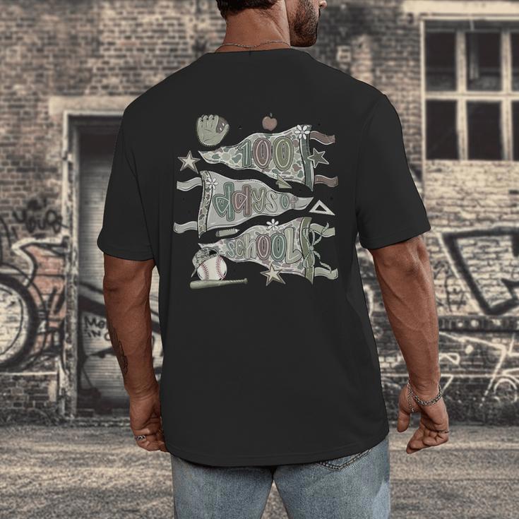 100 Days Smarter Baseball Sport School Celebration Men's Back Print T-Shirt