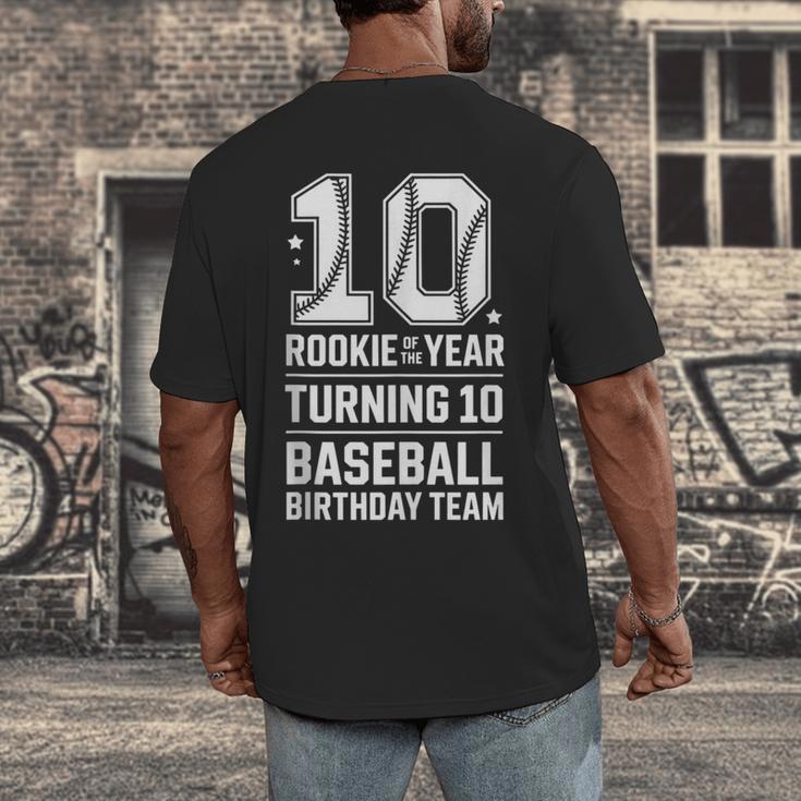 10th Birthday Rookie Of The Year Baseball Double Digit Humor Men's Back Print T-Shirt