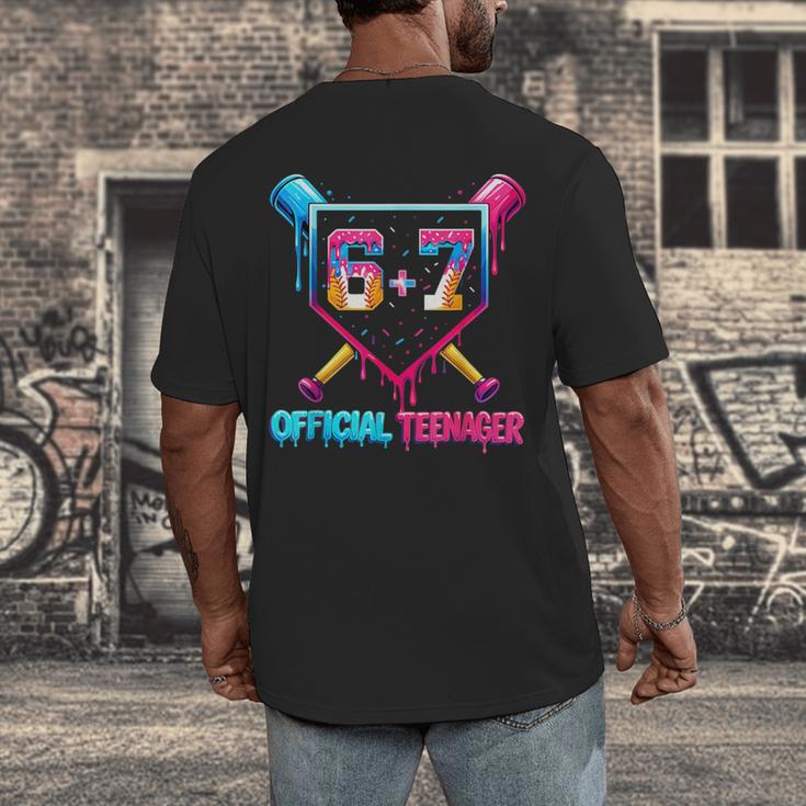 13th Birthday Official Teenager 67 Baseball Drip Boys Men's Back Print T-Shirt 13th Birthday Official Teenager 67 Baseball Drip Boys Men's Back Print T-Shirt