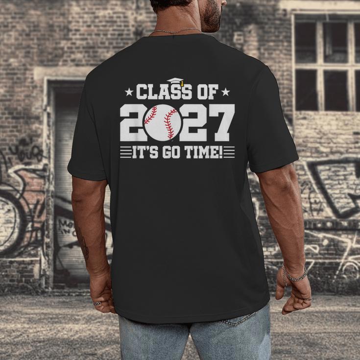 2027 Back To School Baseball 2027 Graduation Class Of 2027 Men's Back Print T-Shirt