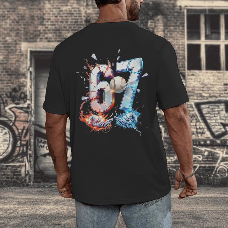 6 7 Baseball Six Seven Meme 67 Hands Kids Men Women Men's Back Print T-Shirt 6 7 Baseball Six Seven Meme 67 Hands Kids Men Women Men's Back Print T-Shirt