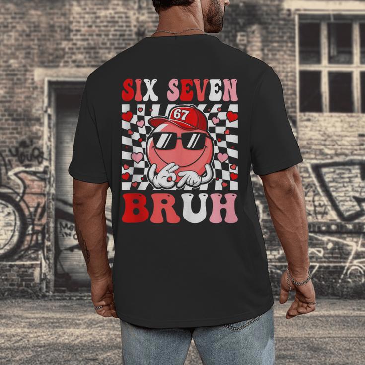 6 7 Bruh Six Seven Valentine Heart Baseball Men's Back Print T-Shirt