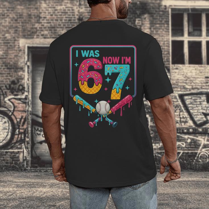 I Was 6 Now Im 7 Ice Cream Drip Baseball For Men Women Kids Men's Back Print T-Shirt I Was 6 Now Im 7 Ice Cream Drip Baseball For Men Women Kids Men's Back Print T-Shirt