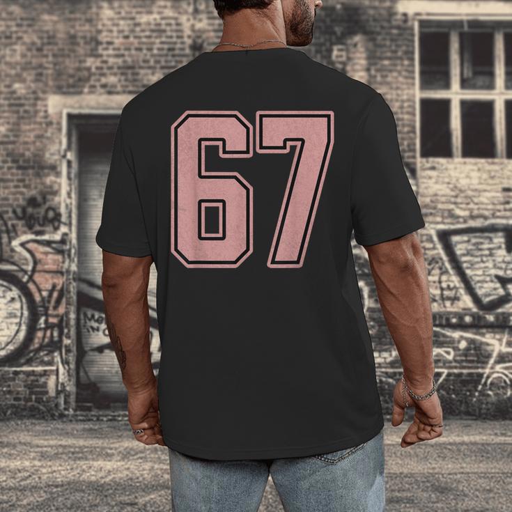 6 7 Number 67 Baseball Meme Tee For Women Men's Back Print T-Shirt 6 7 Number 67 Baseball Meme Tee For Women Men's Back Print T-Shirt