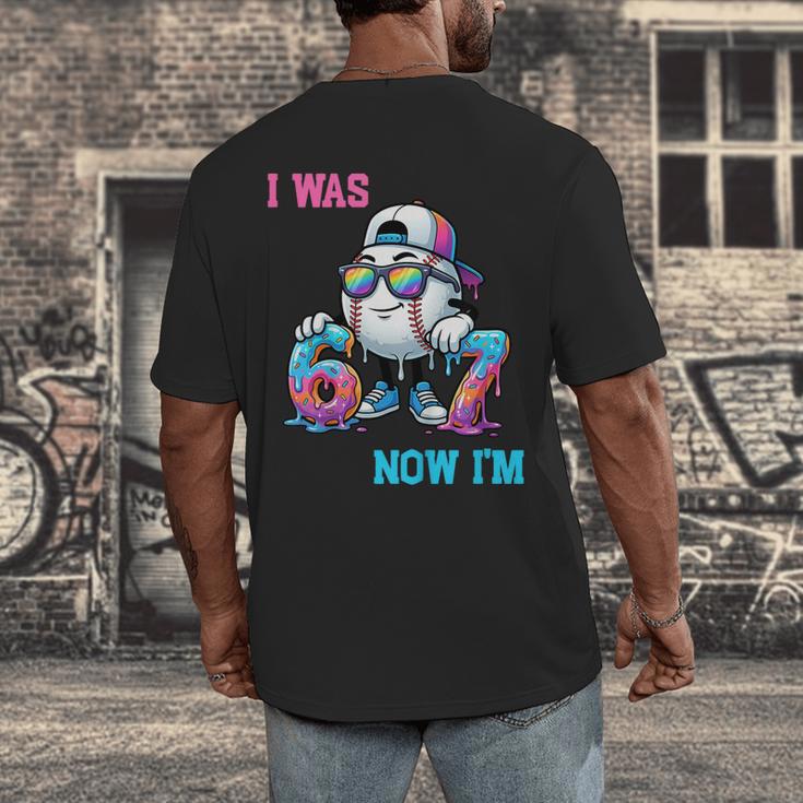 I Was 6 Now I'm 7 Baseball Birthday Drip Ice Cream Boy Men's Back Print T-Shirt I Was 6 Now I'm 7 Baseball Birthday Drip Ice Cream Boy Men's Back Print T-Shirt