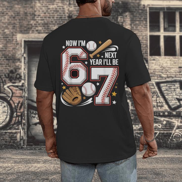 6 Year Old Birthday 67 Trend Baseball Now I’m 6 Next Year 7 Men's Back Print T-Shirt