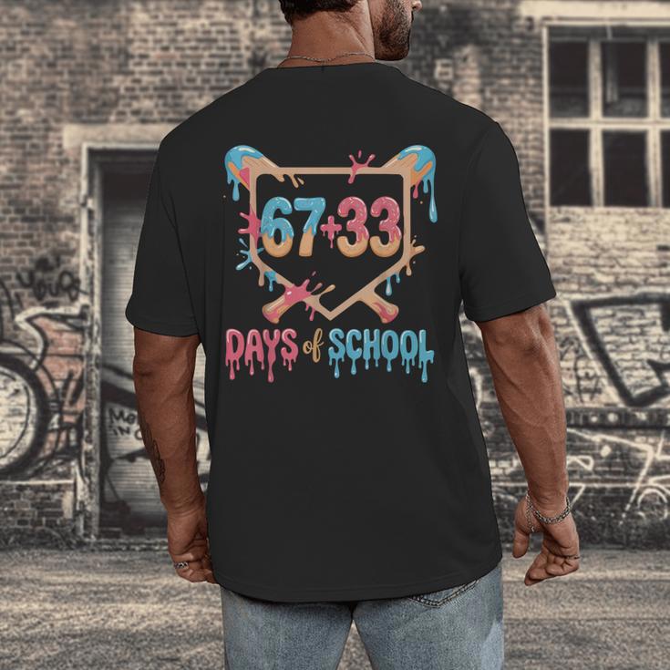 67 33 Days Of School Baseball Drip 100 Days Of School Men's Back Print T-Shirt 67 33 Days Of School Baseball Drip 100 Days Of School Men's Back Print T-Shirt