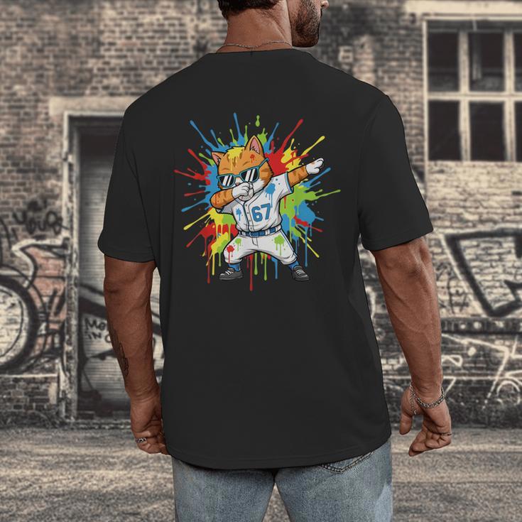 67 Baseball Dabbing Cat 6 7 Dripping Ice Cream Meme Men's Back Print T-Shirt 67 Baseball Dabbing Cat 6 7 Dripping Ice Cream Meme Men's Back Print T-Shirt