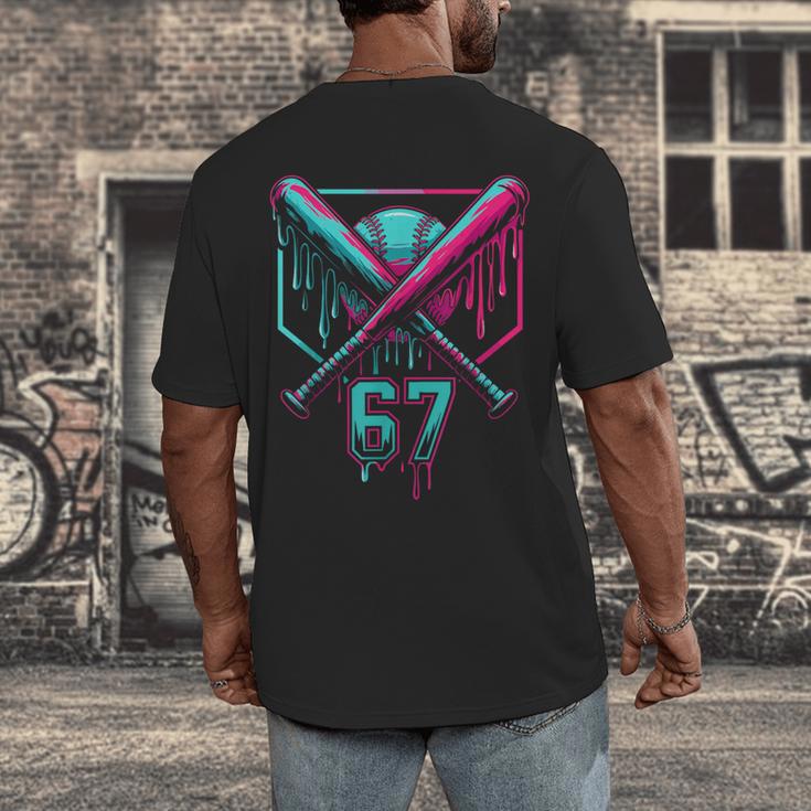 67 Baseball Drip Six Seven Gen Alpha Slag Men's Back Print T-Shirt
