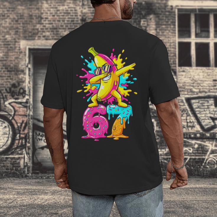 67 Baseball Ice Cream Six Seven Dabbing Banana Men's Back Print T-Shirt 67 Baseball Ice Cream Six Seven Dabbing Banana Men's Back Print T-Shirt