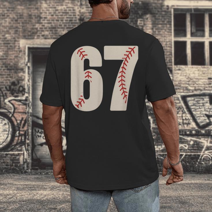 67 Baseball Six Seven 6 7 Meme 67 Men's Back Print T-Shirt 67 Baseball Six Seven 6 7 Meme 67 Men's Back Print T-Shirt