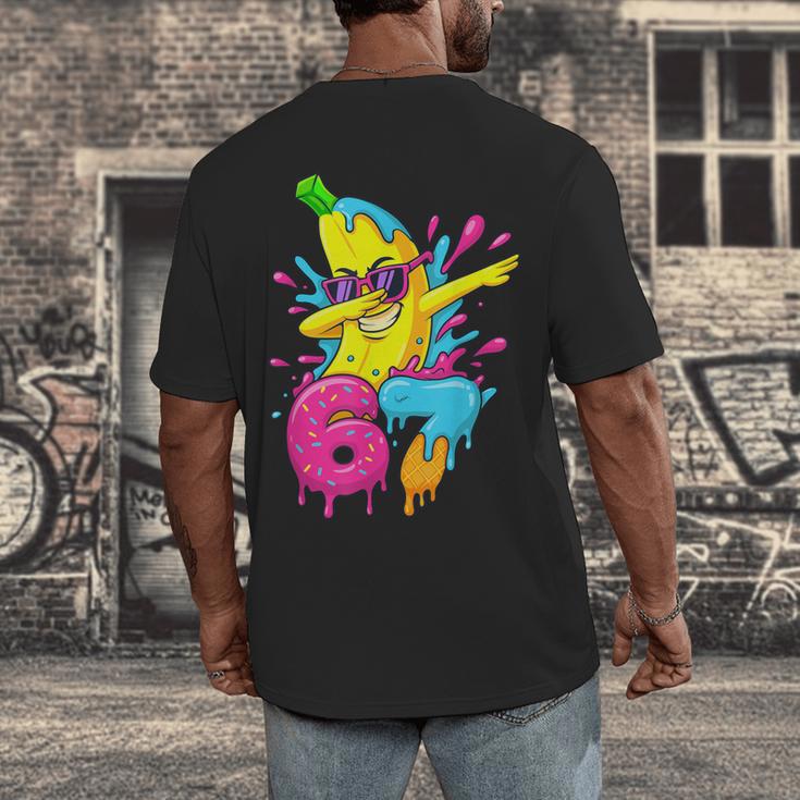 67 Dabbing Banana Baseball 6 7 Dripping Ice Cream Meme Men's Back Print T-Shirt