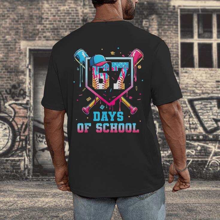 67 Days Of School 67th Day Baseball Meme Men Boys Kids Men's Back Print T-Shirt