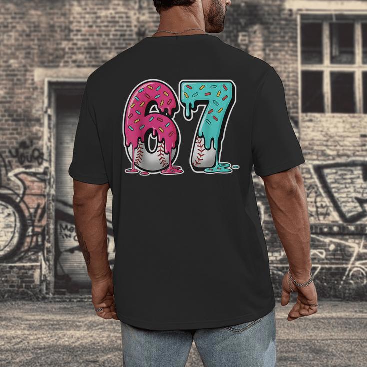 67 Ice Cream Drip Baseball Gen Alpha Slang Six Seven Meme Men's Back Print T-Shirt