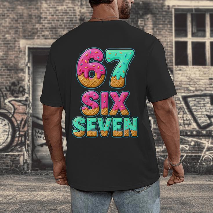 67 Ice Cream Drip Baseball Six Seven 6-7 Meme Teen Boy Men's Back Print T-Shirt