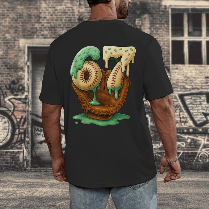 67 Ice Cream Drip Six Seven Baseball Men's Back Print T-Shirt
