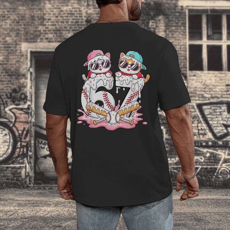 67 Meme Kawaii Cats Baseball Ice Cream Drip 6 7 Kids Men's Back Print T-Shirt 67 Meme Kawaii Cats Baseball Ice Cream Drip 6 7 Kids Men's Back Print T-Shirt