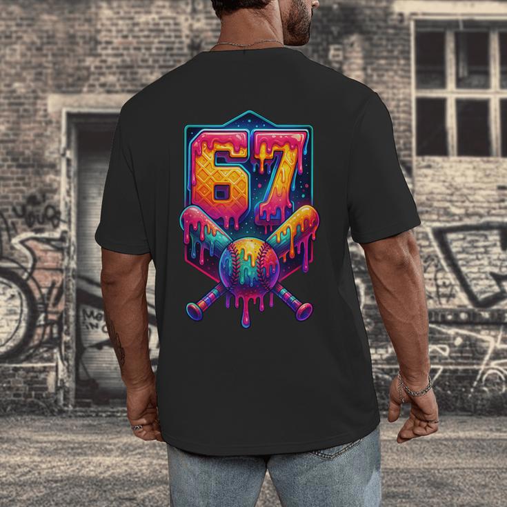 67 Meme Trendy Baseball Number 67 Player Six Seven Men's Back Print T-Shirt 67 Meme Trendy Baseball Number 67 Player Six Seven Men's Back Print T-Shirt