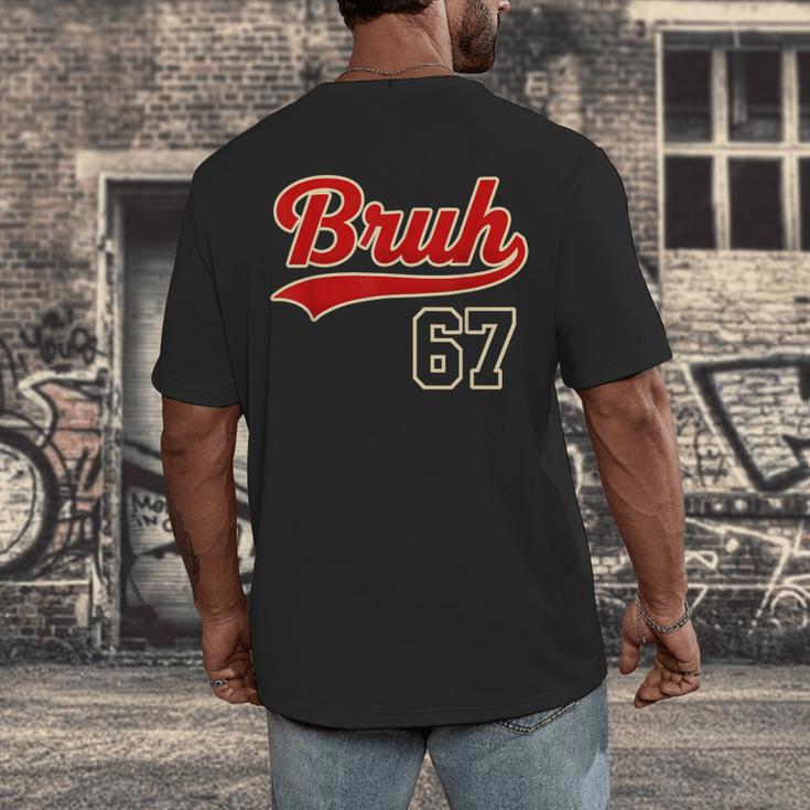 67 Six Seven Bruh Meme Baseball Vintage Style Men Boys Men's Back Print T-Shirt 67 Six Seven Bruh Meme Baseball Vintage Style Men Boys Men's Back Print T-Shirt