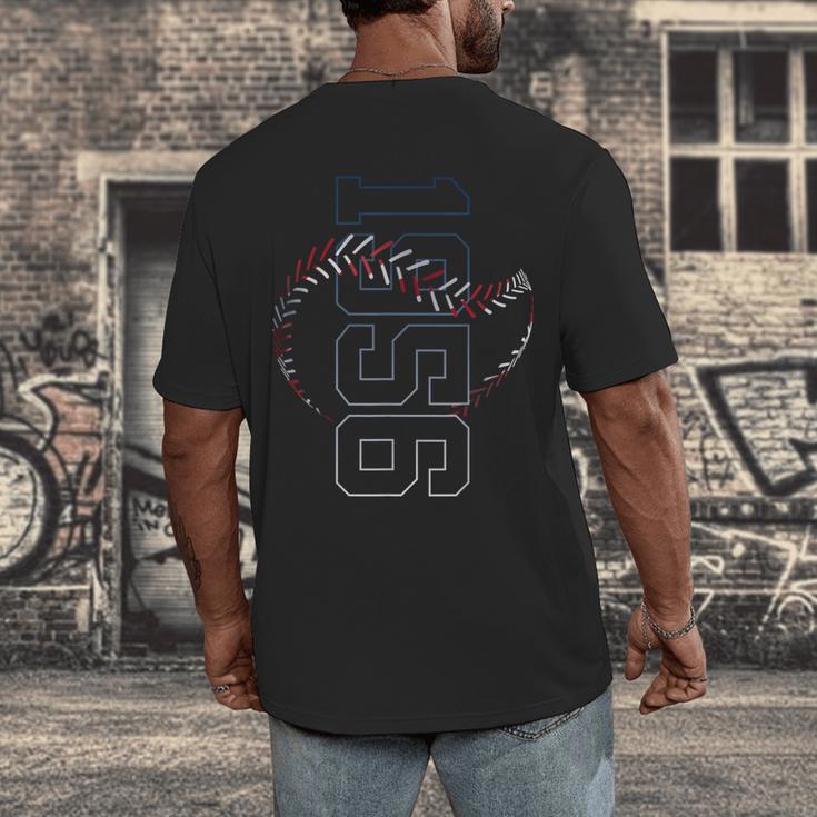 70 Years 1956 Baseball 70TH Birthday Men's Back Print T-Shirt