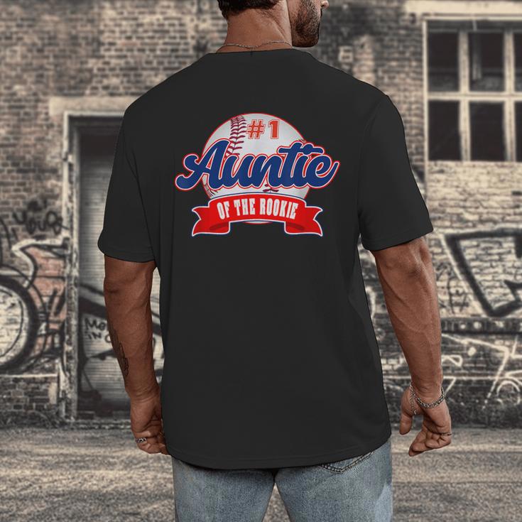 Auntie Rookie Of Year 1st Birthday Baseball Theme Matching Men's Back Print T-Shirt