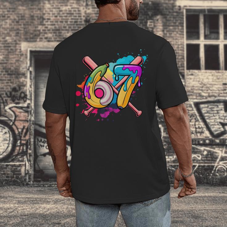 Banana Baseball 67 Ice Cream Drip Meme Men's Back Print T-Shirt